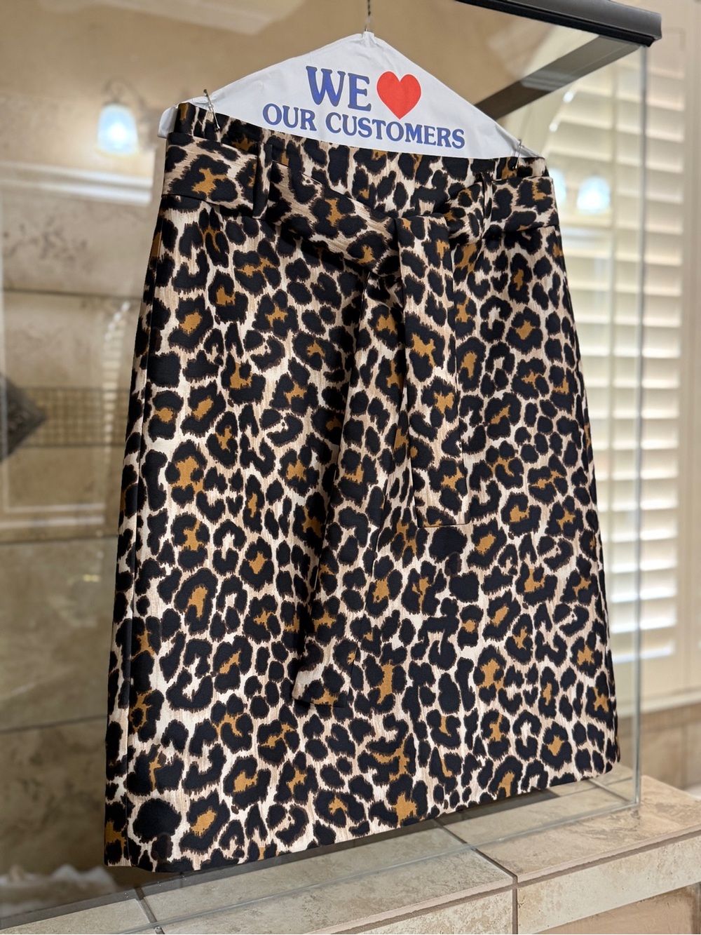 J. Crew Leopard Print A-Line Skirt - Brown/Black/Cream